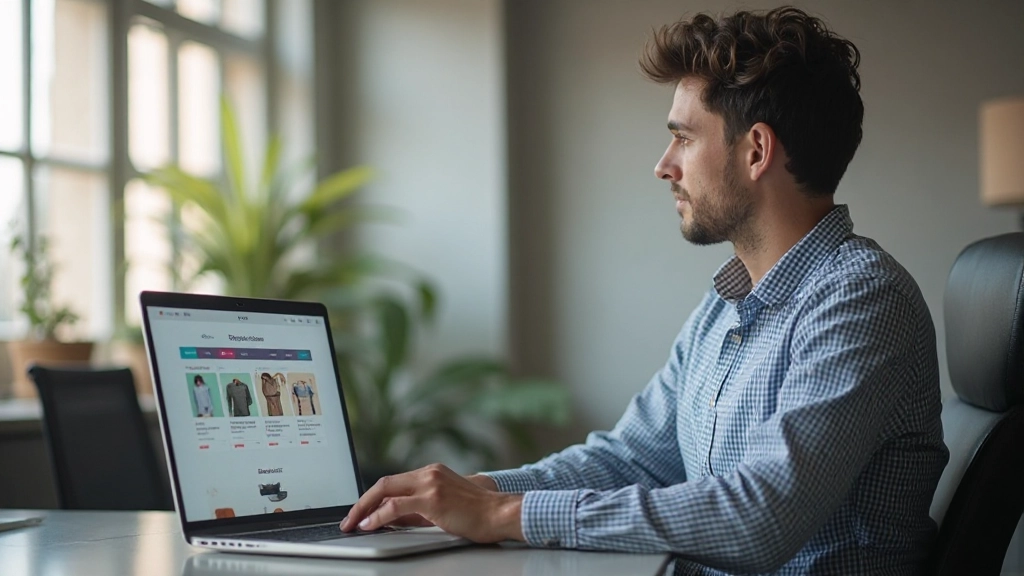 Interface profissional de loja online com carrinho de compras, catálogo de produtos e botões de navegação otimizados